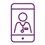 pictogramme téléphone avec un médecin dans l'écran
