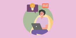 illustration d'une personne sur un ordinateur