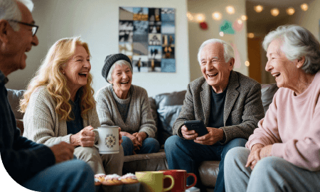 groupe de retraités en colocation